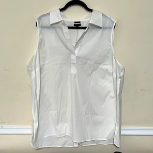 Talbots NWT 3x White sleeveless blouse